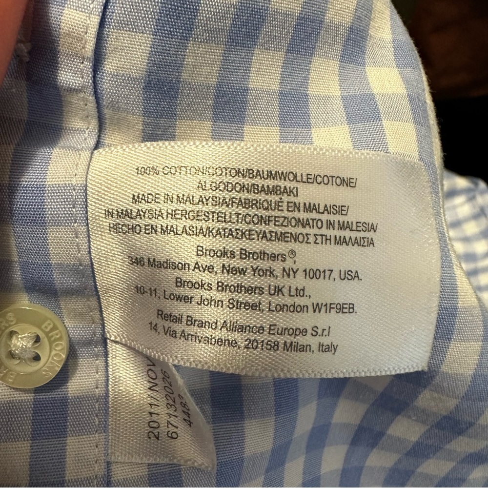 Brooks Brothers boys blue and white button up med - Picture 3 of 9